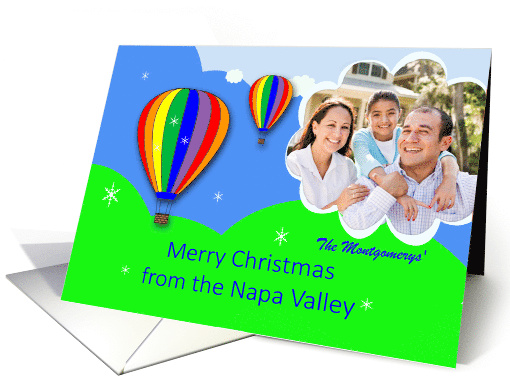 Napa Valley Christmas Photo Card Hot Air Balloons card (885072)
