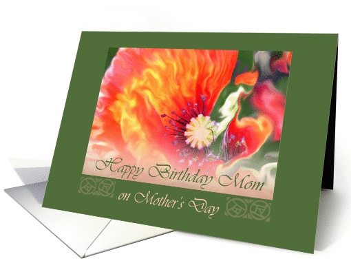 Happy Birthday mom Mother's Day Poppy card (917912)