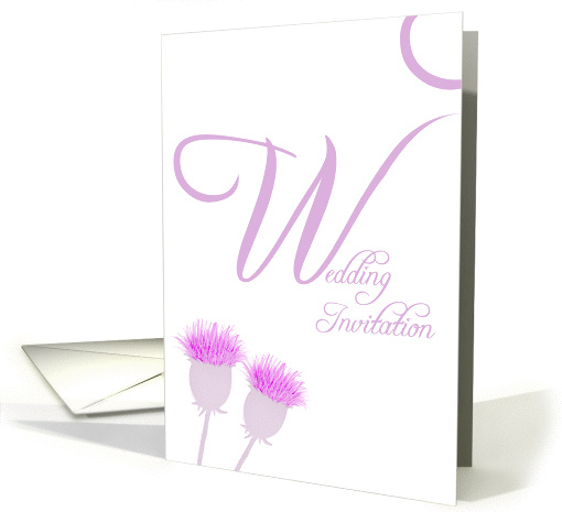 Wedding Invite pink thistle card (248232)