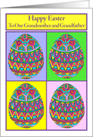 Happy Easter to Our Grandmother and Grandfather Egg Quartet card