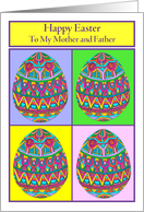 Happy Easter to My Mother and Father Egg Quartet card