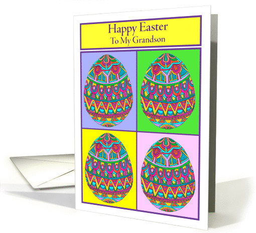 Happy Easter to My Grandson Egg Quartet card (1044275)