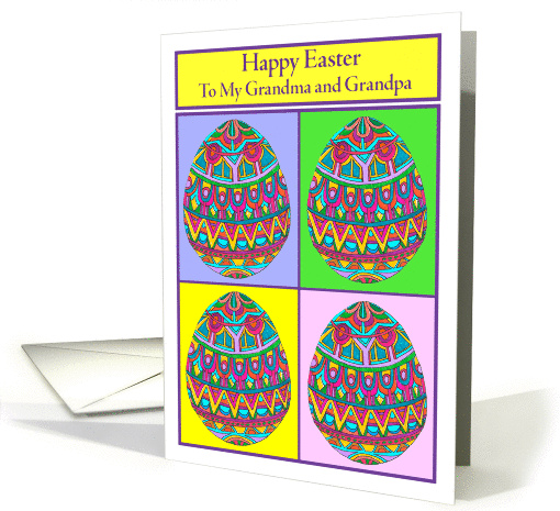 Happy Easter to My Grandma and Grandpa Egg Quartet card (1044287)