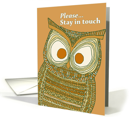 Please... Stay in Touch - Dermot Owl card (1153662)