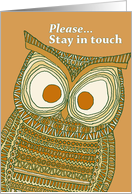 Please... Stay in Touch - Dermot Owl card
