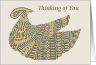 Thinking of You - Art Nouveau Dinesh Bird card