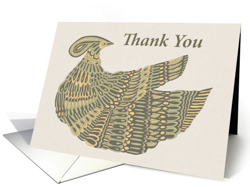 Thank You - Art Nouveau Dinesh Bird card (1158496)
