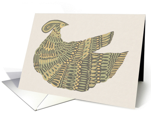 Blank Note Card - Art Nouveau Dinesh Bird card (1158534)