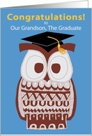 Wise Owl Graduation Card - Our Grandson card