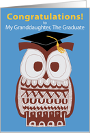 Wise Owl Graduation Card - My Granddaughter card