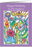 Happy Birthday Neighbor Garden Bouquet card