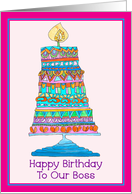 Happy Birthday to Our Boss Party Cake card