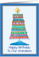 Happy Birthday to Our Grandson Party Cake card