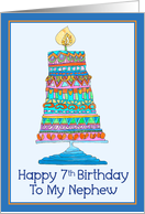 Happy 7th Birthday to My Nephew Party Cake card