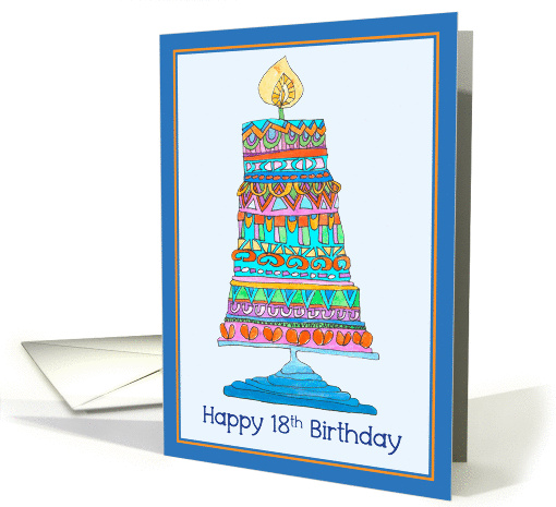 Happy 18th Birthday Party Cake card (948510)