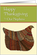 Happy Thanksgiving Harvest Hen to Our Nephew card