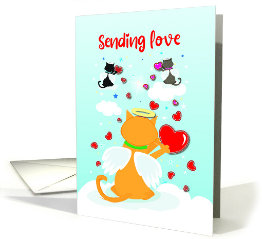Sending Love Angel Cats in Heaven card (1639320)
