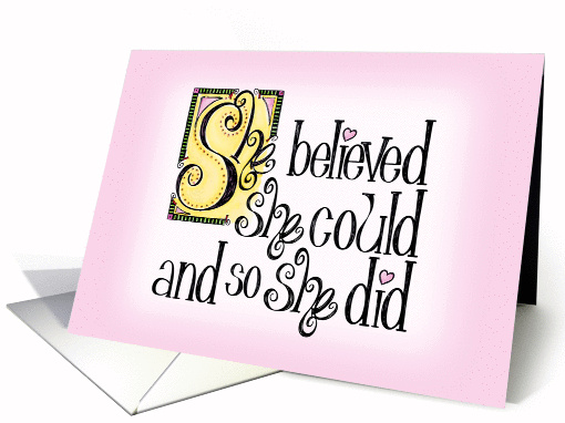 She Believed She Could Announcement card (1280750)