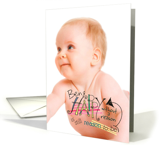 Being Happy, Fun Font Photo Insert Birthday card (1381992)