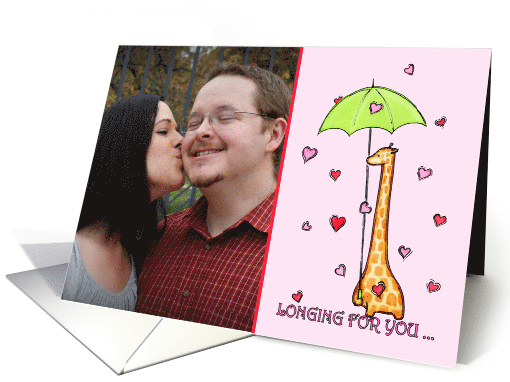Raining Hearts On Giraffe Valentine's Day Photo Insert card (1418338)