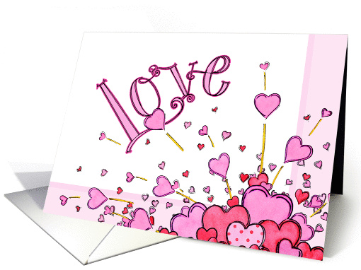 Heart Explosion with Love Valentine's Day card (1418348)