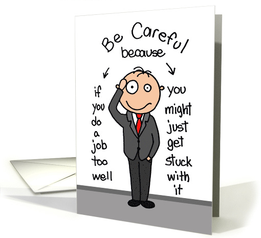 Congratulations on New Job Cartoon Man Humor card (1505018)