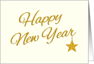 Elegant Happy New Year in Gold Color Text card