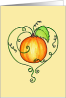 Swirly Pumpkin Heart Thanksgiving card