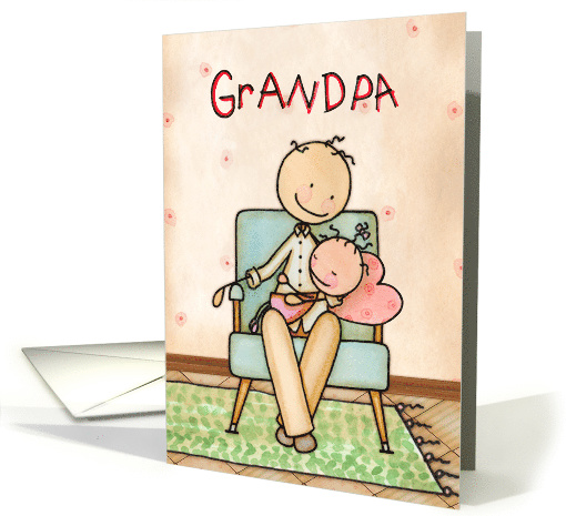 Grandpa Happy Father's Day Nostalgia Stick Figures card (1623836)