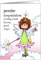 Congratulations on Losing a Tooth Jennifer Tooth Fairy Custom Name card