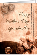 Grandmother, Mother’s Day, sepia roses and hearts card
