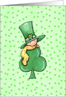 St. Patrick’s Day, Baby on Shamrock card