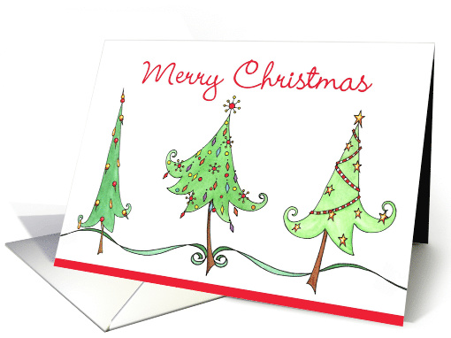 Merry Christmas Whimsical Trees card (710954)