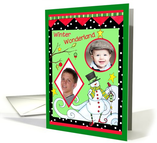 Merry Christmas Snowman Photo card (710960)