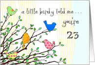 Happy Birthday - A birdy Told Me you’re 23 card