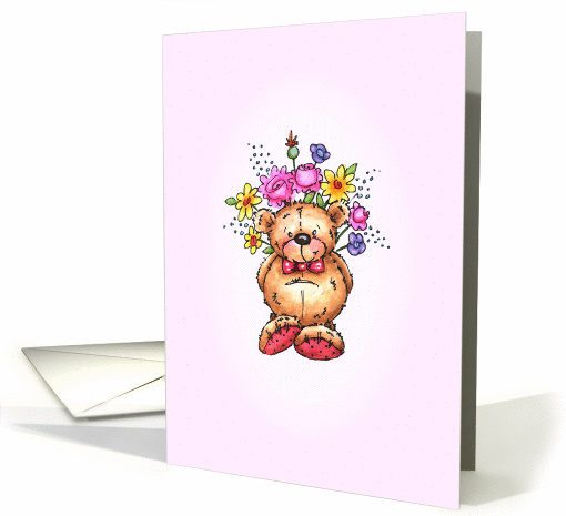 Teddy Bear Surprise Bouquet Valentine's Day card (897208)