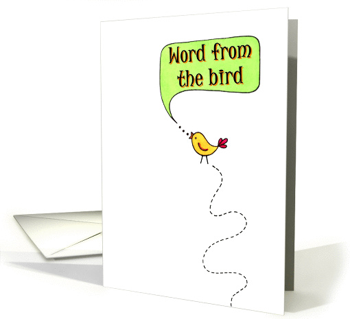 Retro Word From The Bird Announcement card (902011)