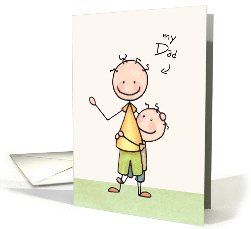 Father's Day Card For Dad, Best Friend- Cute Stick Figures card