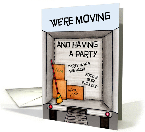 We've Moving Party Invitation, Moving Truck card (932908)