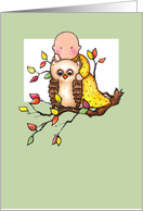 1st Autumn Baby & Owl Thanksgiving Card