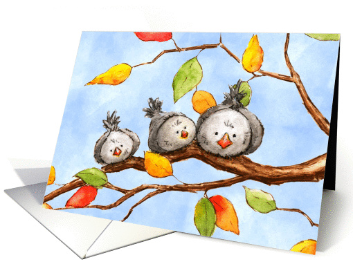 Autumn Birds Birthday card (957677)