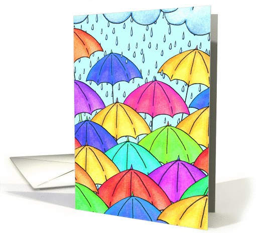 Rainy Spring Umbrellas card (958137)