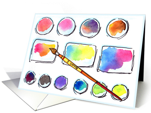 Watercolor Palette Art Show Invitation card (974111)