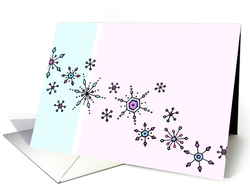 Whimsical Snowflakes In Lavender card (977295)