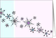 Whimsical Winter Snowflakes In Lavender Blank Note Card