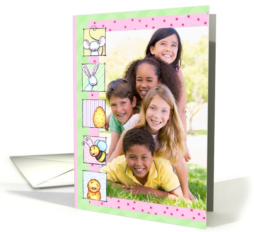 Sweet Creatures Vertical Photo Insert Easter card (989357)