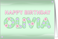 Happy Birthday Olivia card