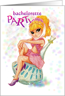 Sexy Genie Sitting Bottle Lamp Bachelorette Pajama Party Invitations card