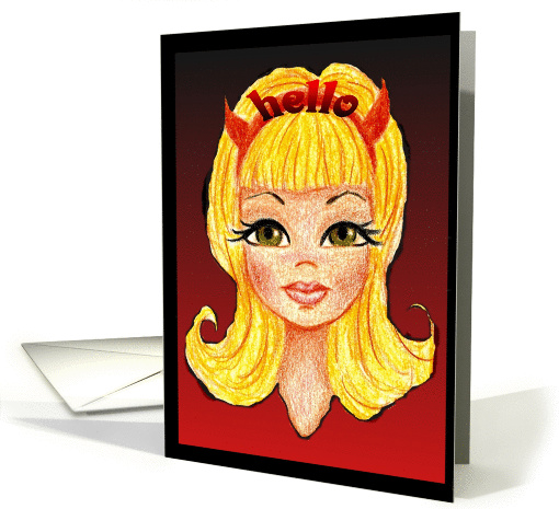 Devil Woman Lady Girl Face card (102235)