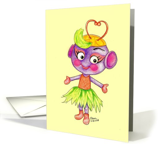 I Heart Antenna Antennae Love You Valentine OR anytime Mahalo card